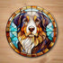 Bernese Mountain Dog Circular Glass Suncatcher Worktop Saver